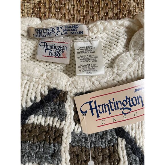 Vtg. Dead Stock Huntington Ridge Hand Knitted Sweater Size Small - Picture 7 of 7